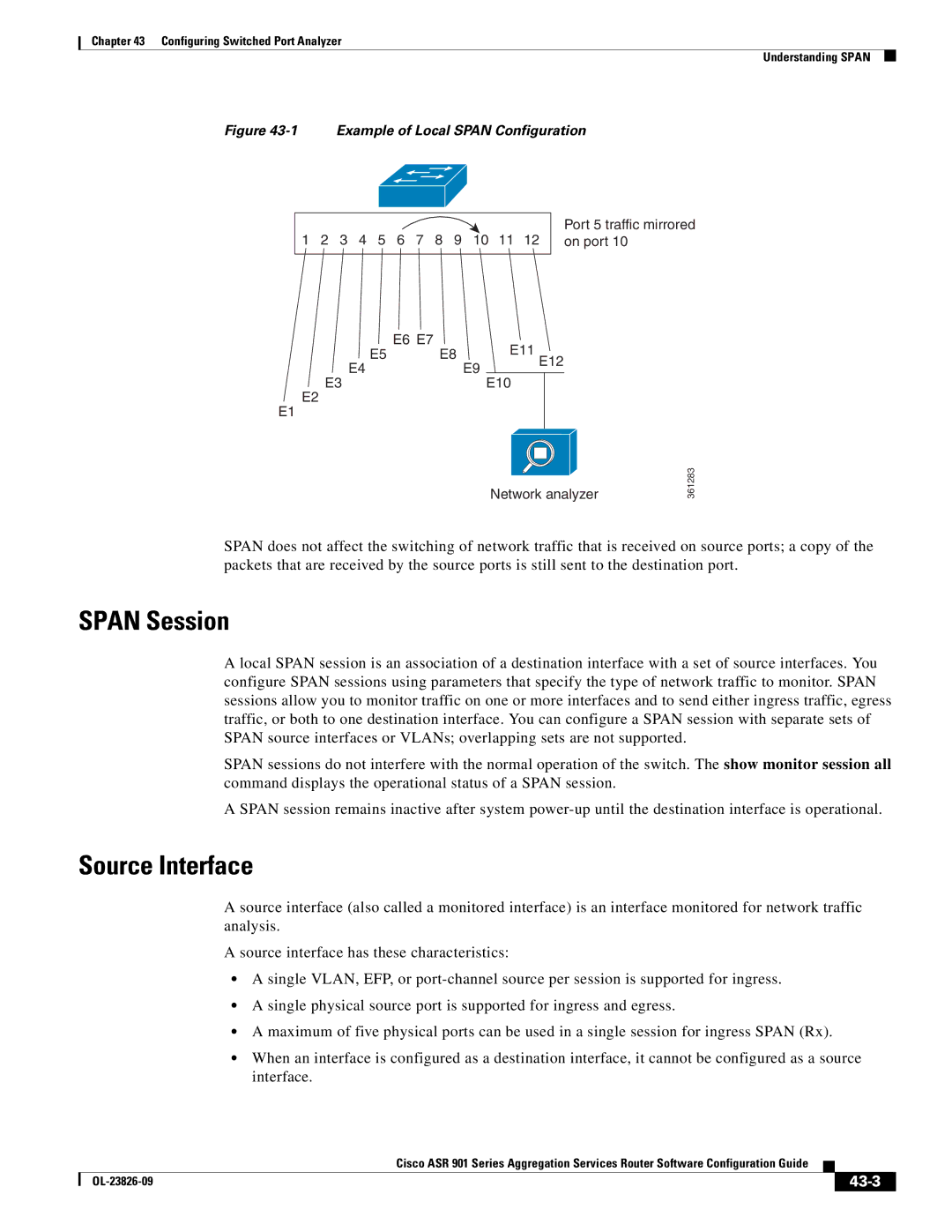 Cisco Systems A9014CFD manual Span Session, Source Interface, 43-3 