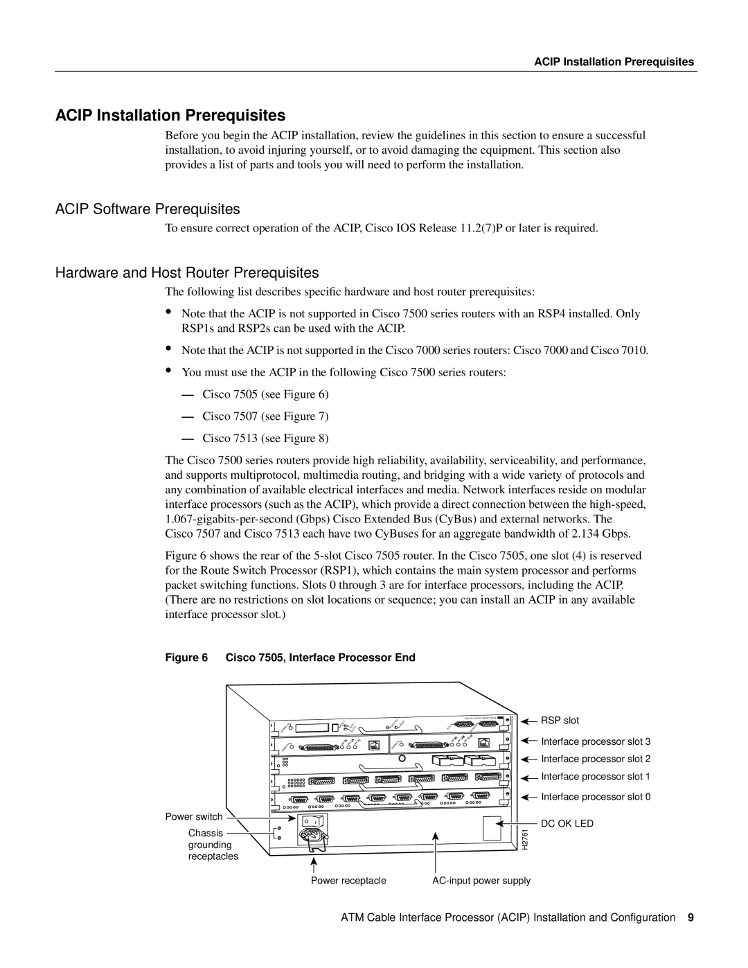 Cisco Systems ACIP-SM(=) manual ACIP Installation Prerequisites, ACIP Software Prerequisites 