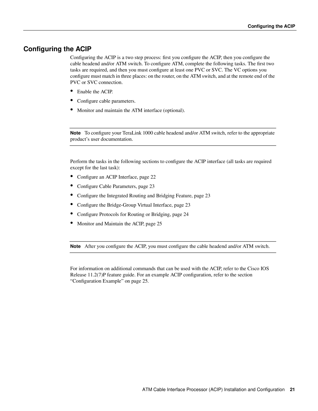 Cisco Systems ACIP-SM(=) manual Conﬁguring the Acip 