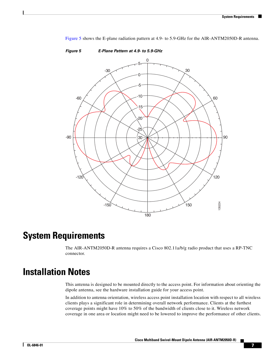 Cisco Systems AIR-ANTM2050D-R warranty System Requirements, Installation Notes 