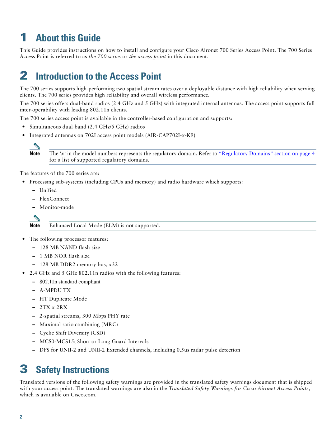 Cisco Systems AIR-CAP702I-x-K9 specifications About this Guide, Introduction to the Access Point, Safety Instructions 