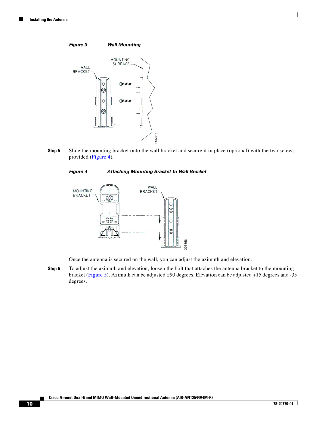 Cisco Systems AIRANT2544V4MR specifications Wall Mounting 