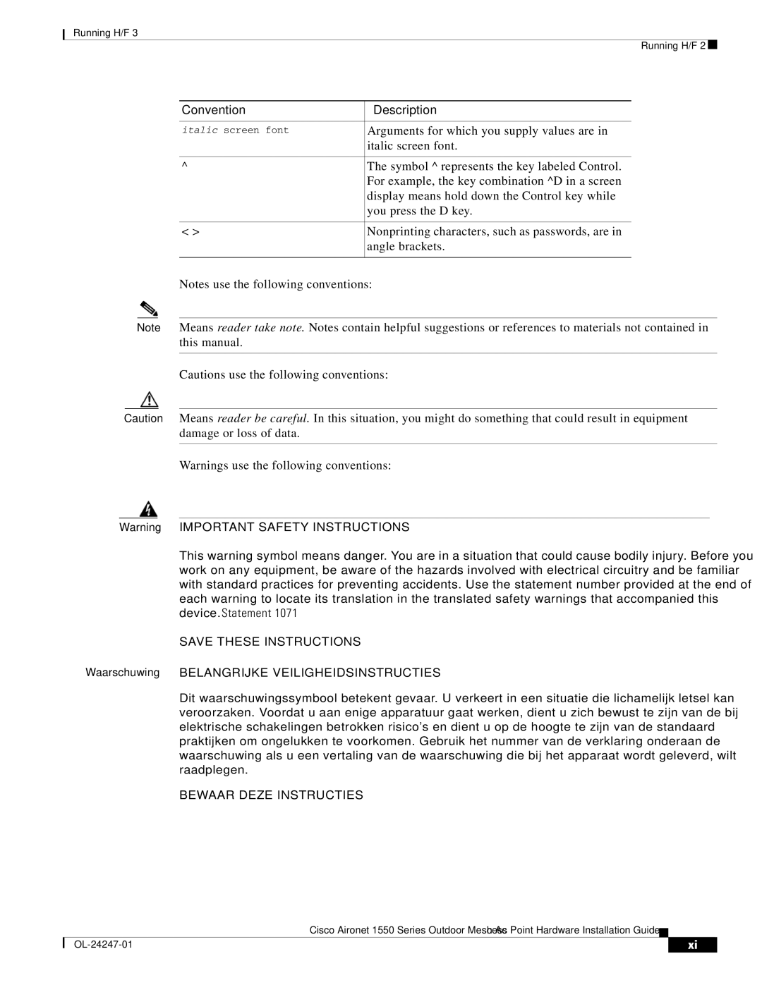 Cisco Systems AIRPWRINJ15002, AIRCAP1552EAK9RF, AIRCAP1552EUAK9 manual Bewaar Deze Instructies 