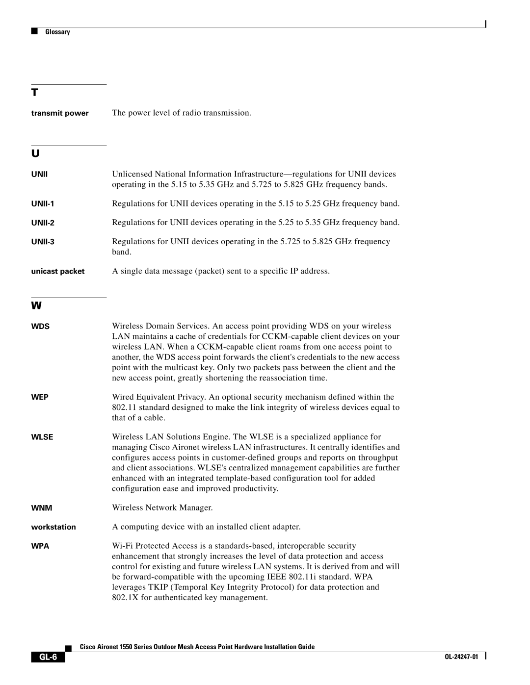 Cisco Systems AIRPWRINJ15002, AIRCAP1552EAK9RF, AIRCAP1552EUAK9 manual GL-6 