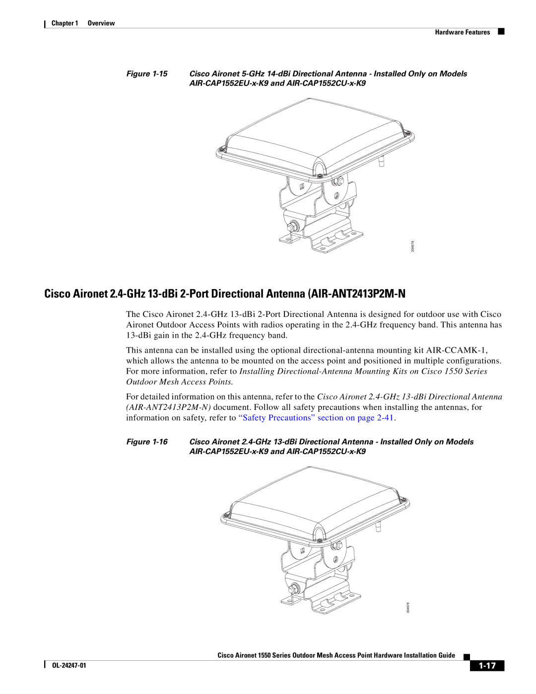 Cisco Systems AIRPWRINJ15002, AIRCAP1552EAK9RF, AIRCAP1552EUAK9 manual OL-24247-01 