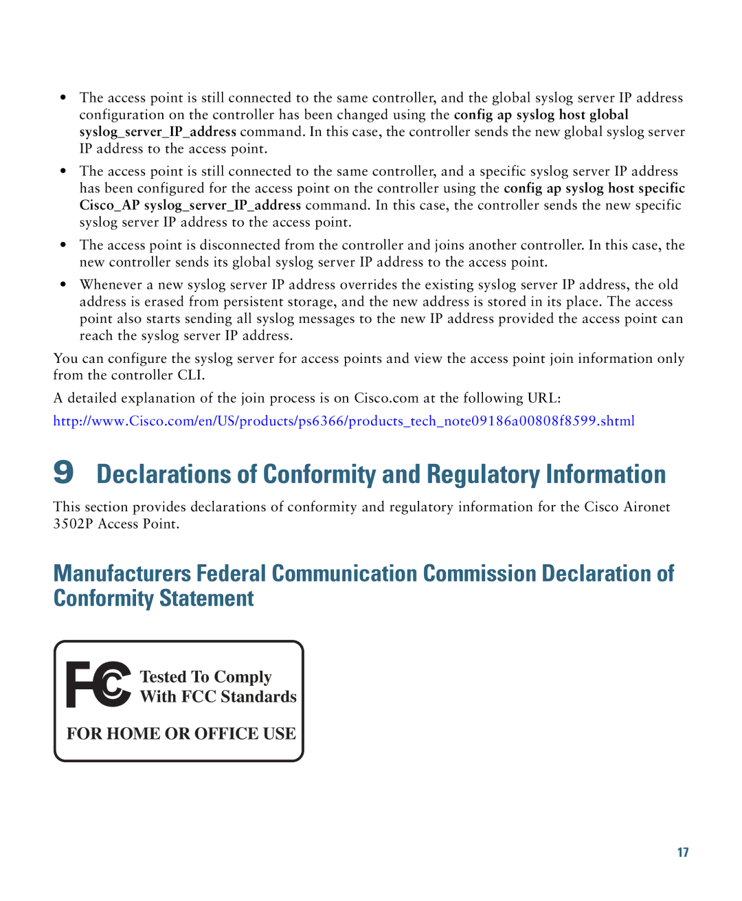 Cisco Systems AIRCAP3502EAK9 specifications Declarations of Conformity and Regulatory Information 