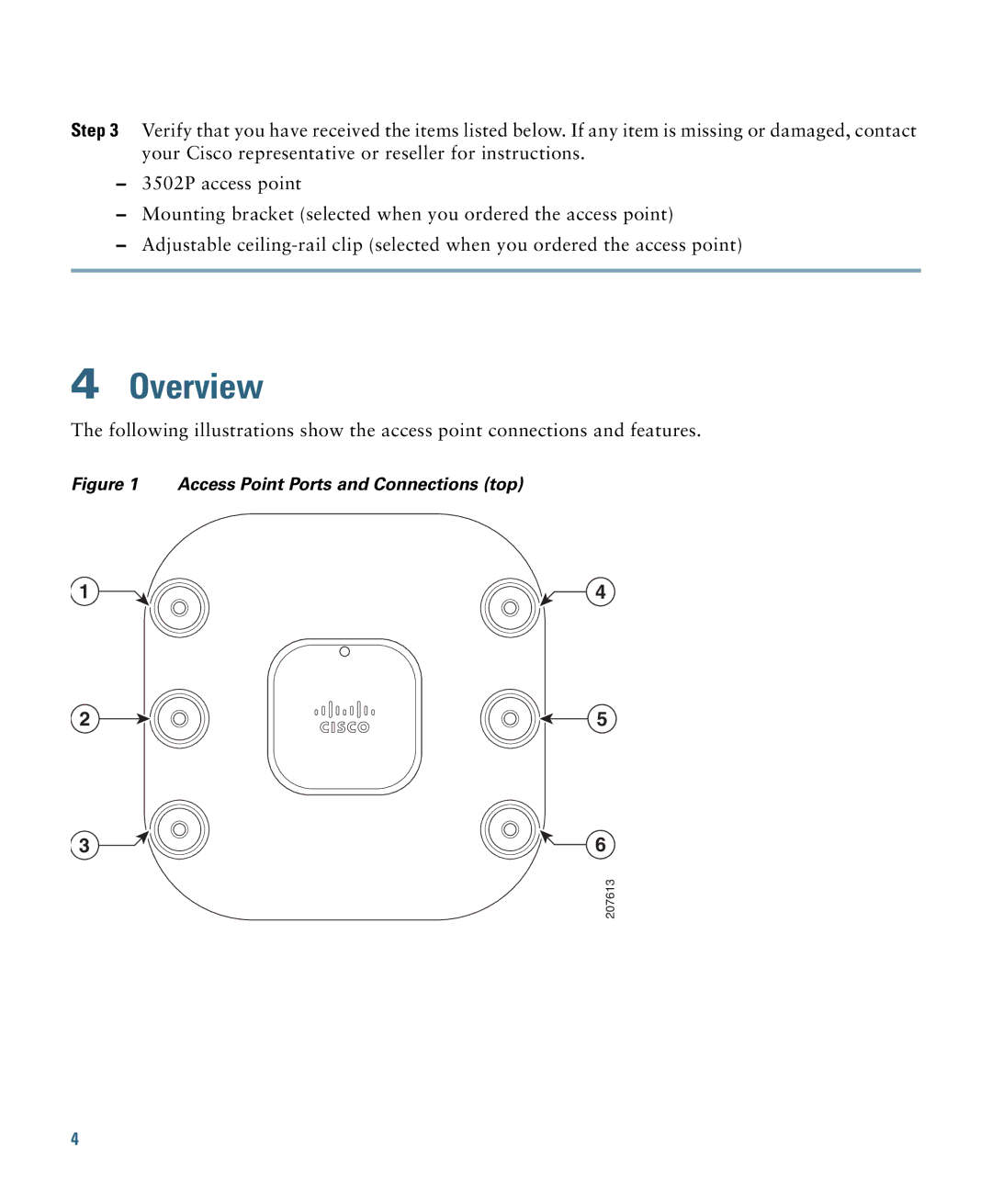 Cisco Systems AIRCAP3502EAK9 specifications Overview, Access Point Ports and Connections top 