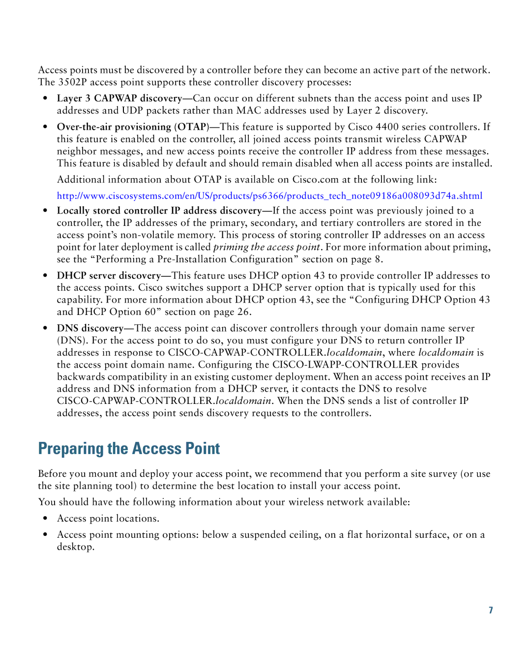 Cisco Systems AIRCAP3502EAK9 specifications Preparing the Access Point 