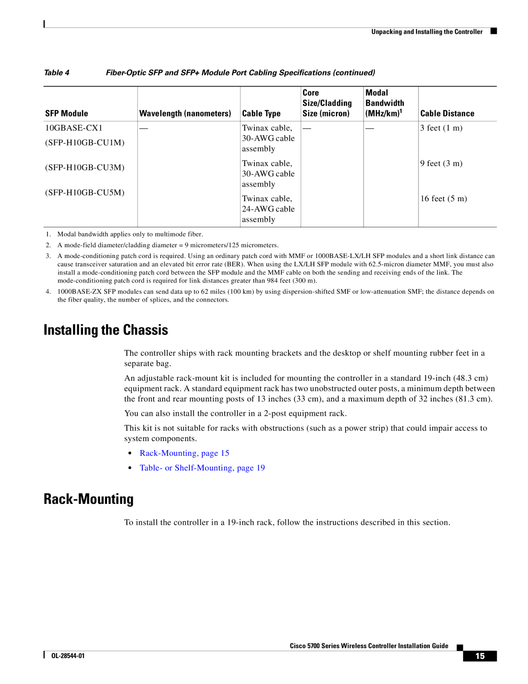 Cisco Systems AIRCT576025K9, AIRCT5760HAK9 specifications Installing the Chassis, Rack-Mounting 