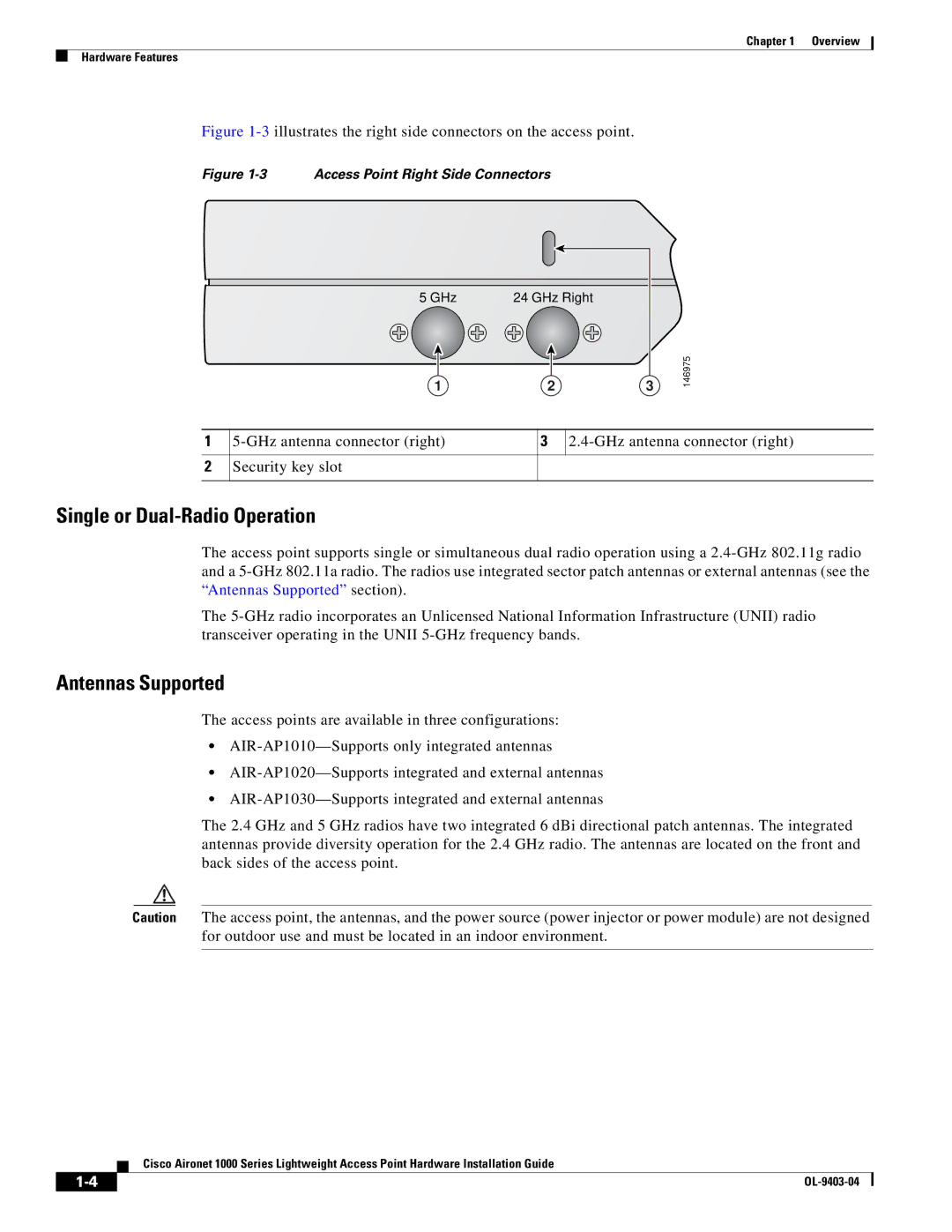 Cisco Systems AIRONET 1000 manual Single or Dual-Radio Operation 