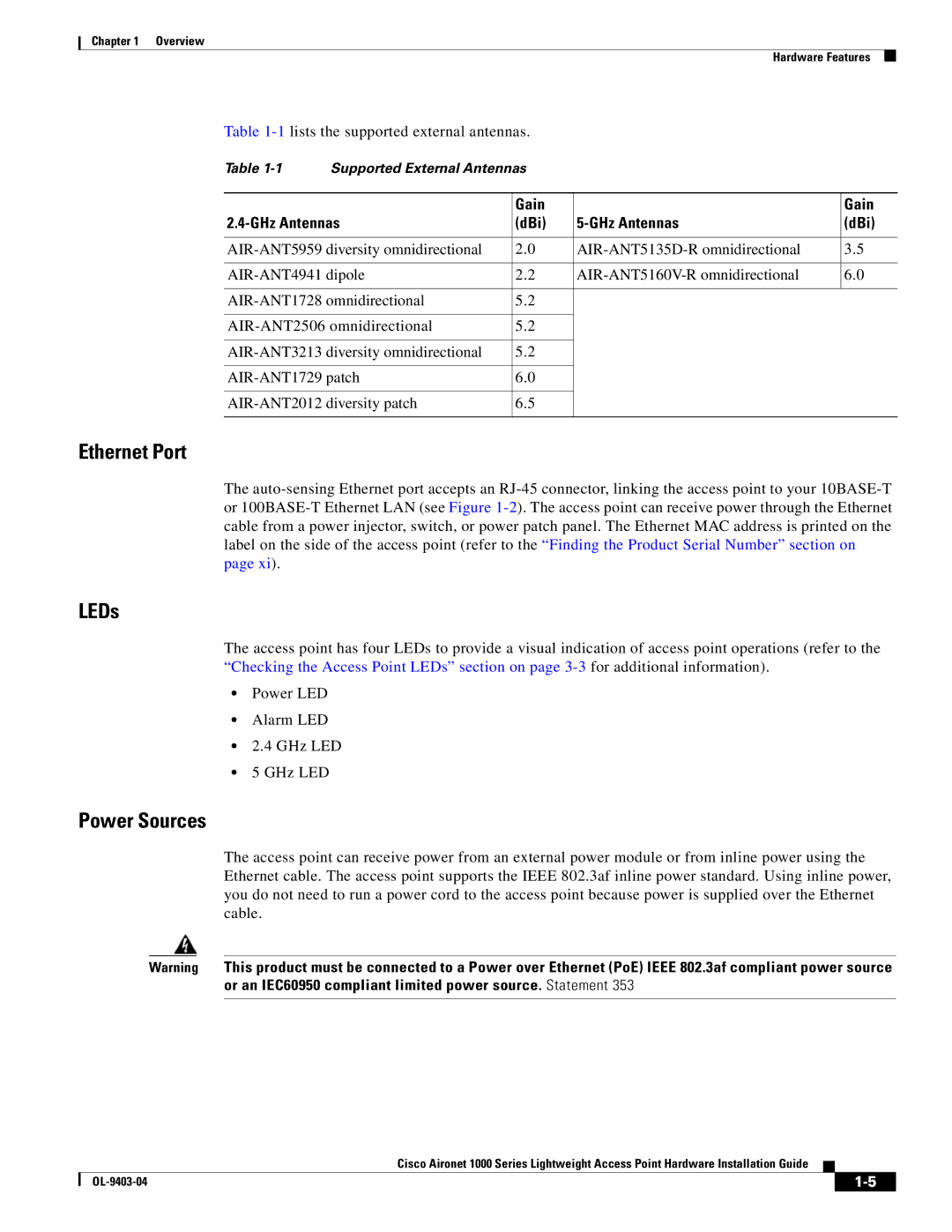 Cisco Systems AIRONET 1000 manual Ethernet Port 