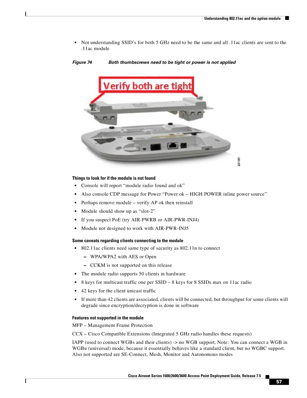 Cisco Systems AIRRM3000ACAK9 manual Things to look for if the module is not found 