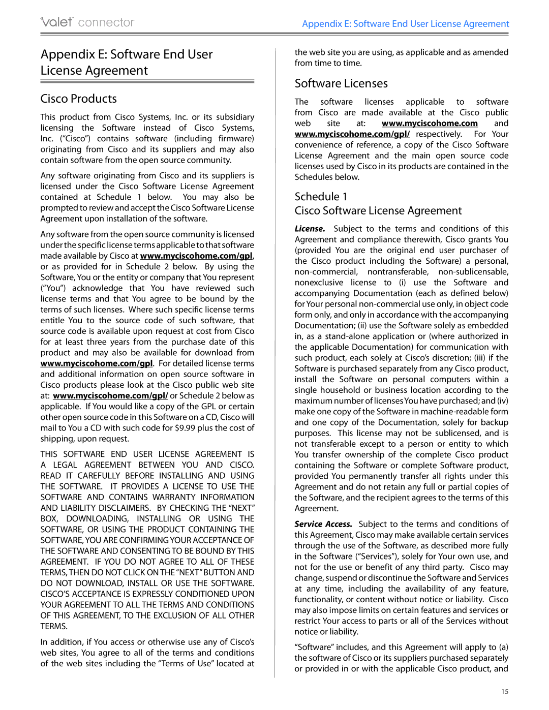 Cisco Systems AM10 manual Appendix E Software End User License Agreement, Cisco Products, Software Licenses 