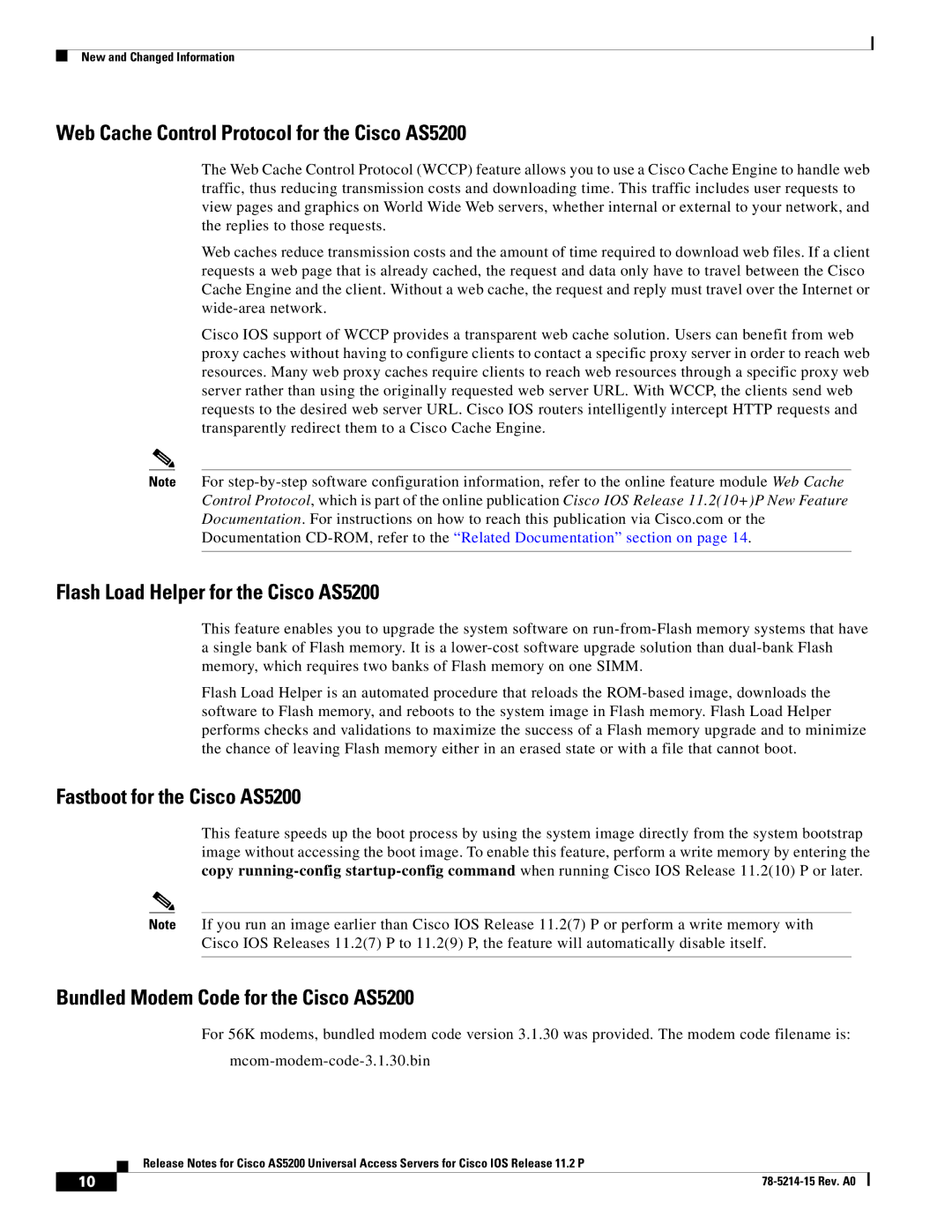 Cisco Systems manual Web Cache Control Protocol for the Cisco AS5200, Flash Load Helper for the Cisco AS5200 