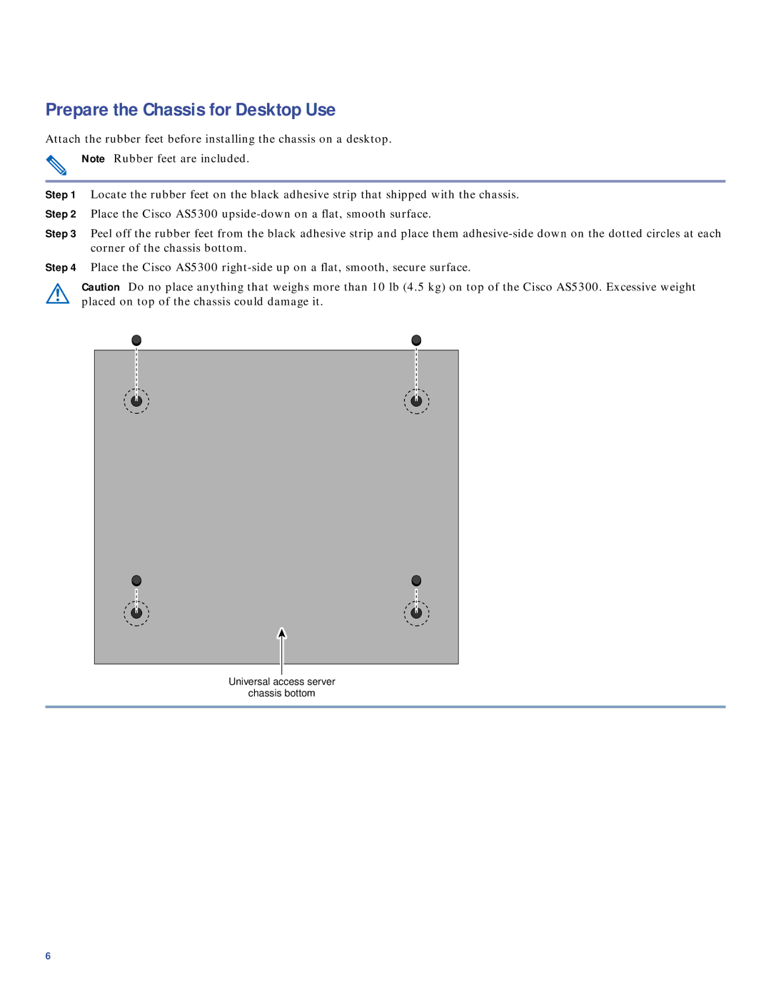 Cisco Systems AS5300 quick start Prepare the Chassis for Desktop Use 