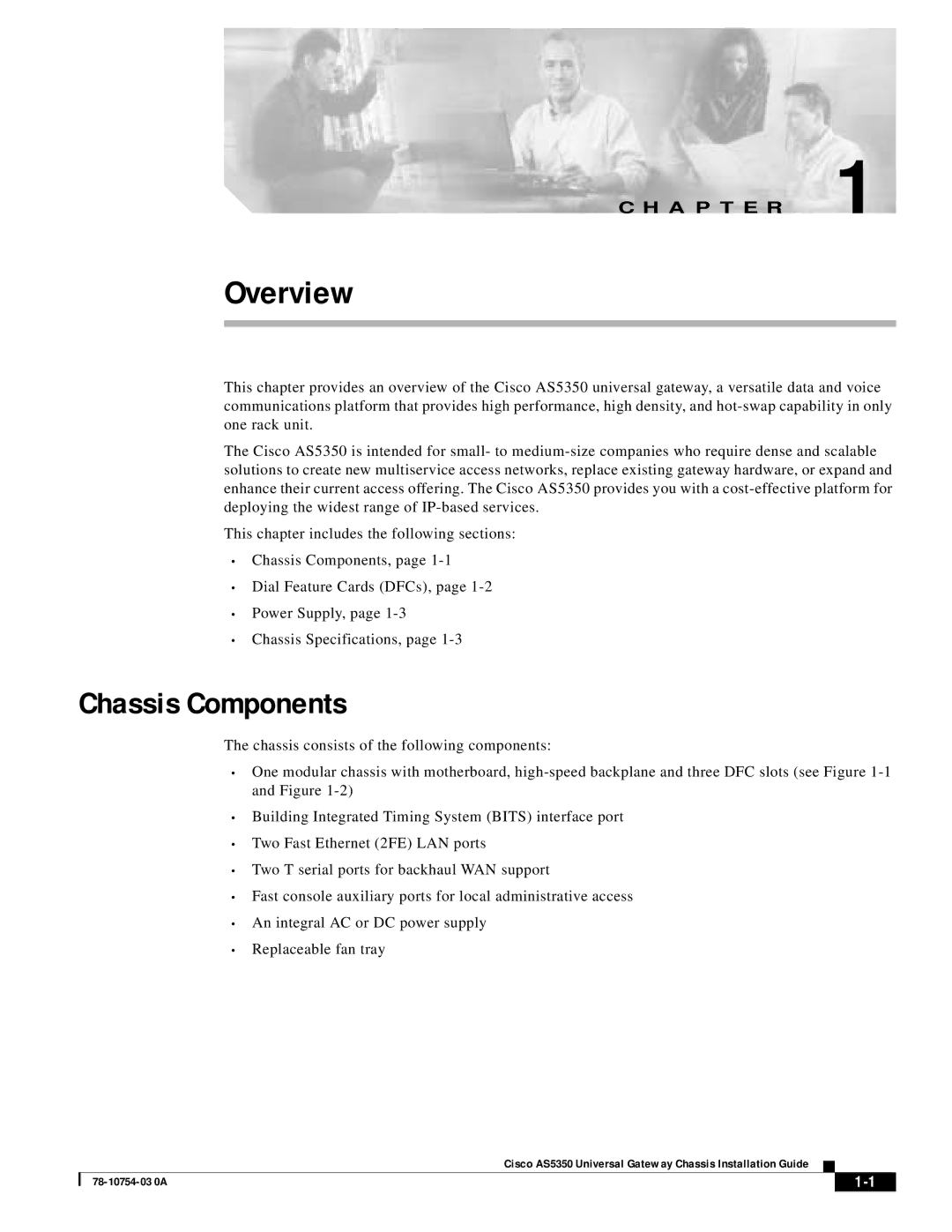 Cisco Systems AS5350 manual Overview, Chassis Components 