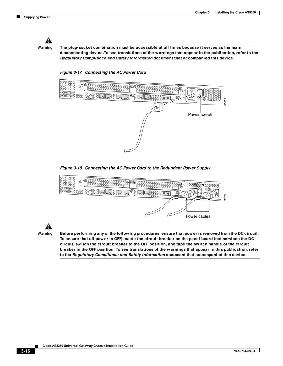 Cisco Systems AS5350 manual Connecting the AC Power Cord 