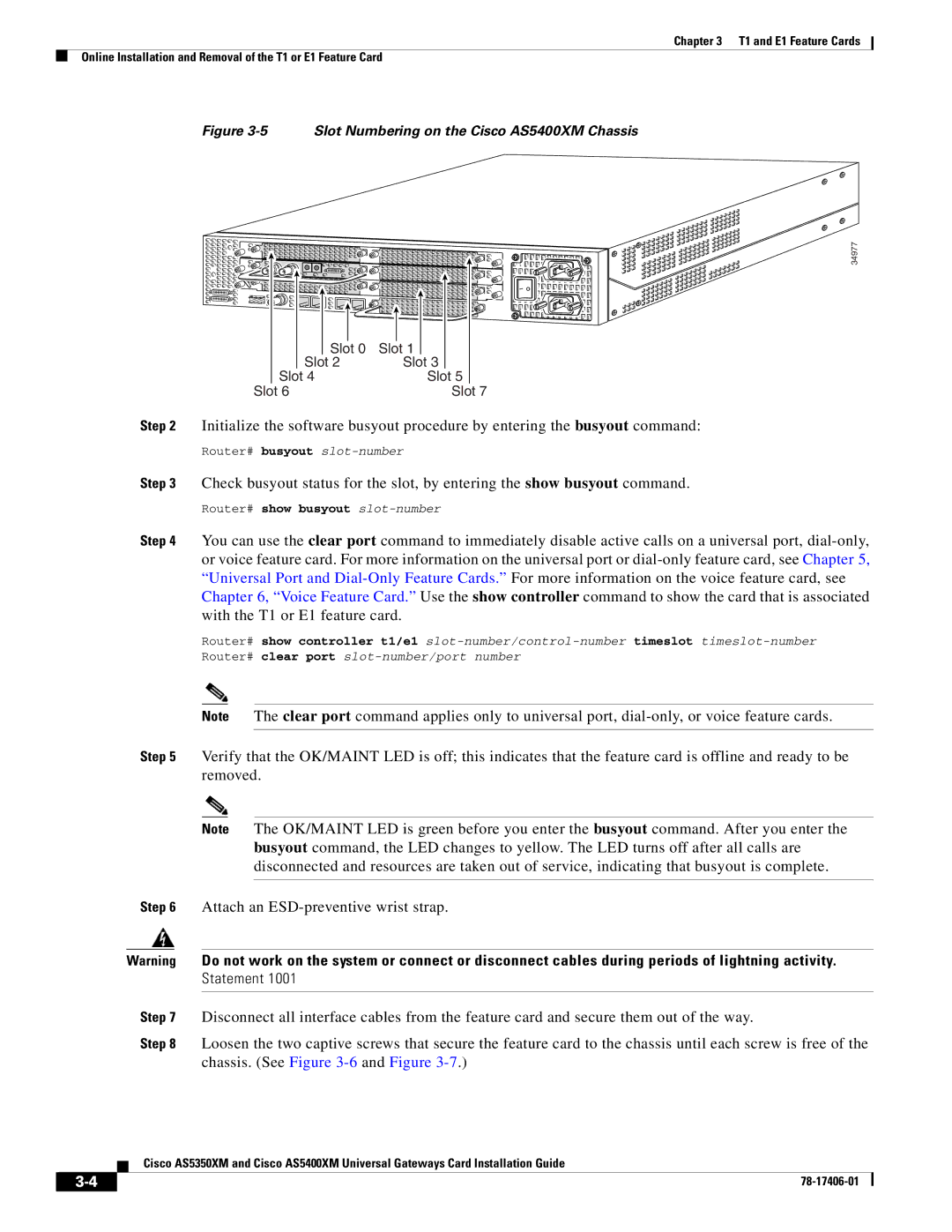 Cisco Systems AS5350XM manual Slot Numbering on the Cisco AS5400XM Chassis 