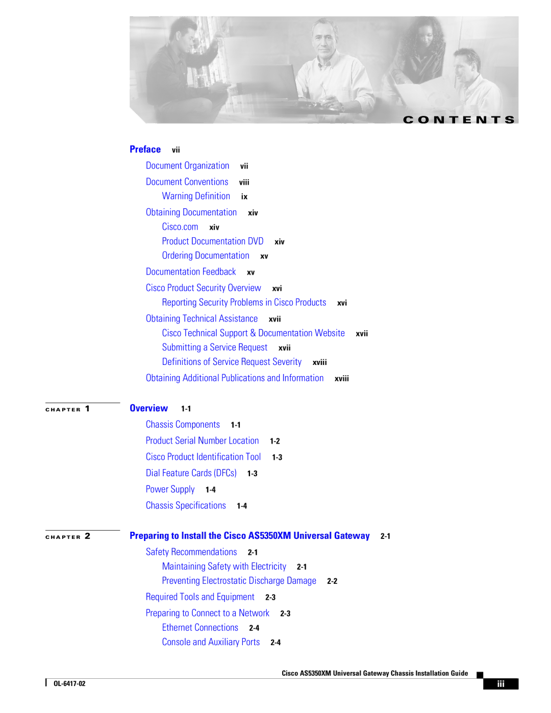 Cisco Systems AS5350XM manual N T E N T S, Iii 