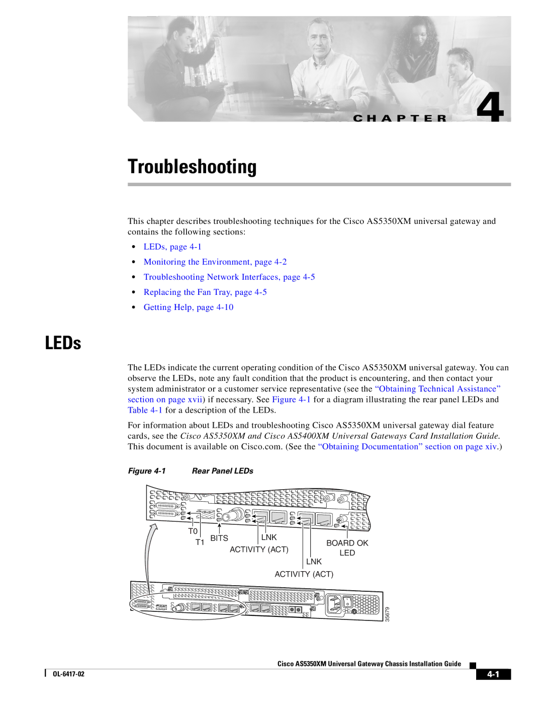 Cisco Systems AS5350XM manual Troubleshooting, LEDs 