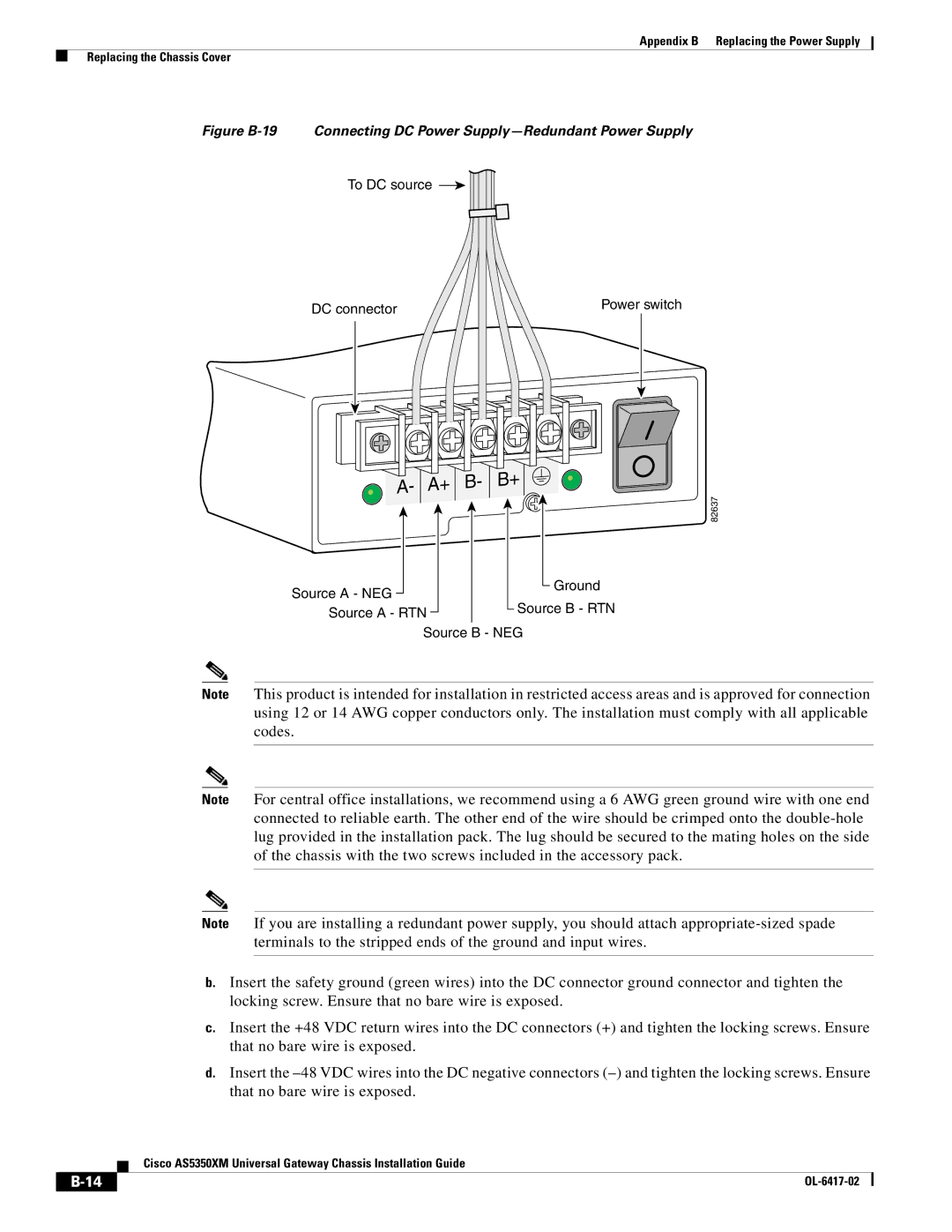 Cisco Systems AS5350XM manual To DC source DC connector 