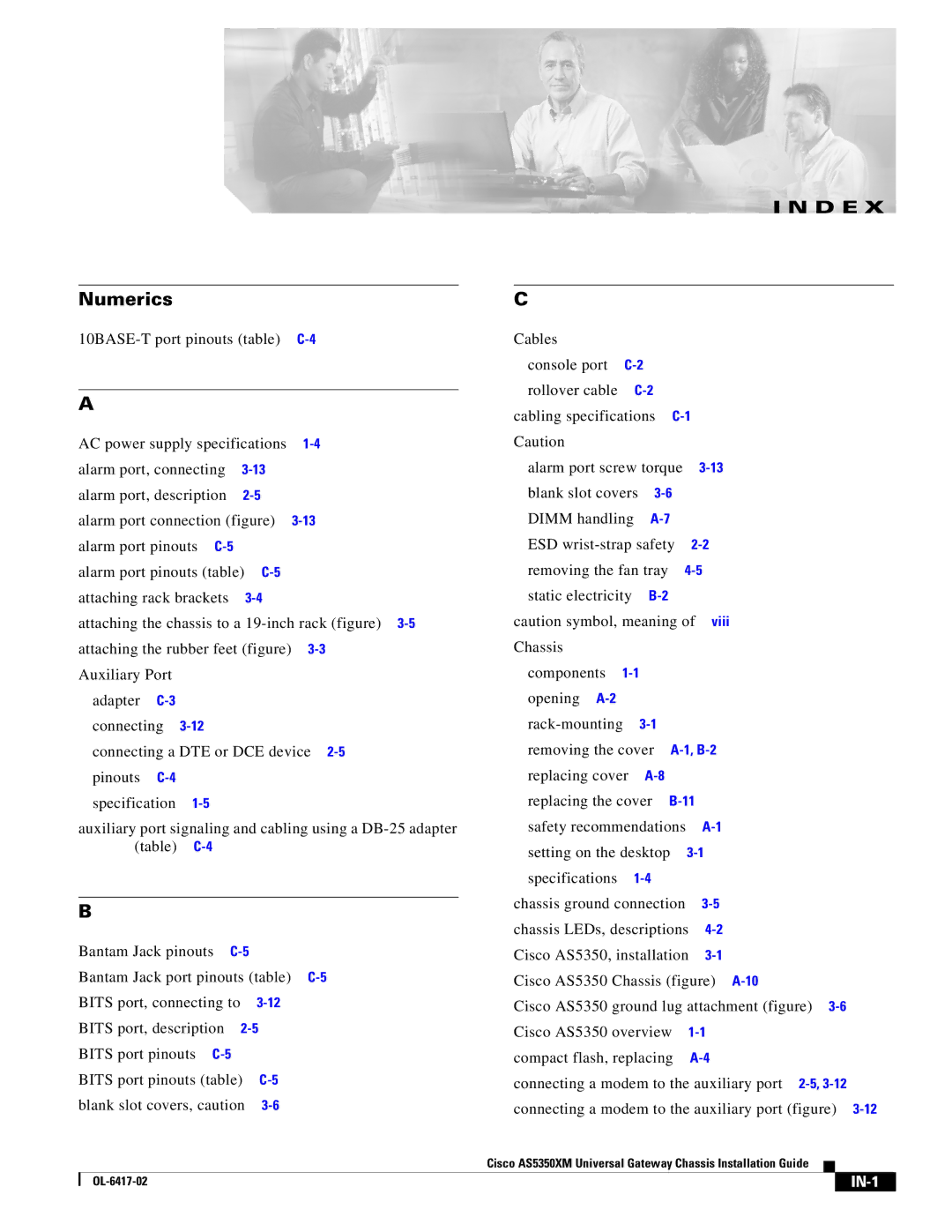 Cisco Systems AS5350XM manual Numerics, IN-1 