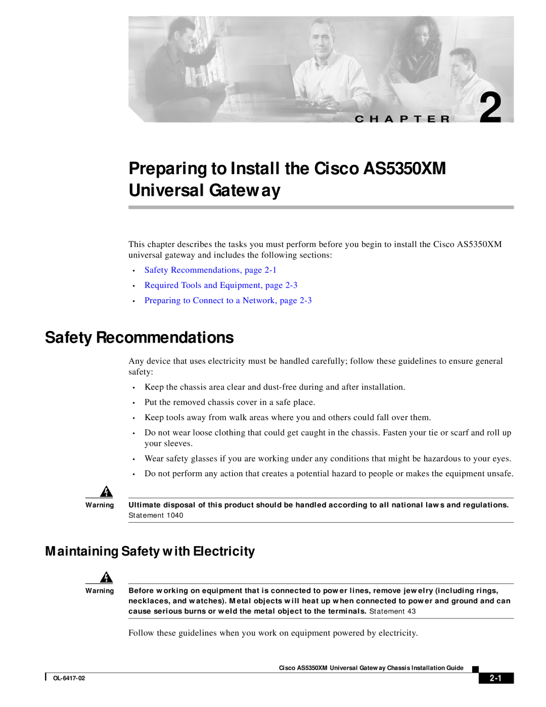 Cisco Systems AS5350XM manual Safety Recommendations, Maintaining Safety with Electricity 