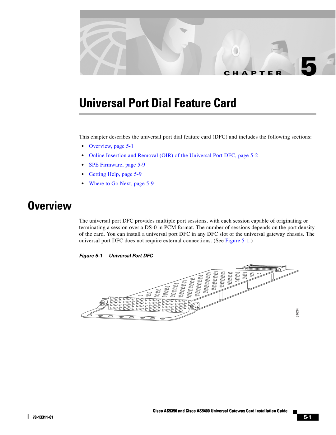 Cisco Systems AS5350 Universal Port Dial Feature Card, Online Insertion and Removal OIR of the Universal Port DFC, page 