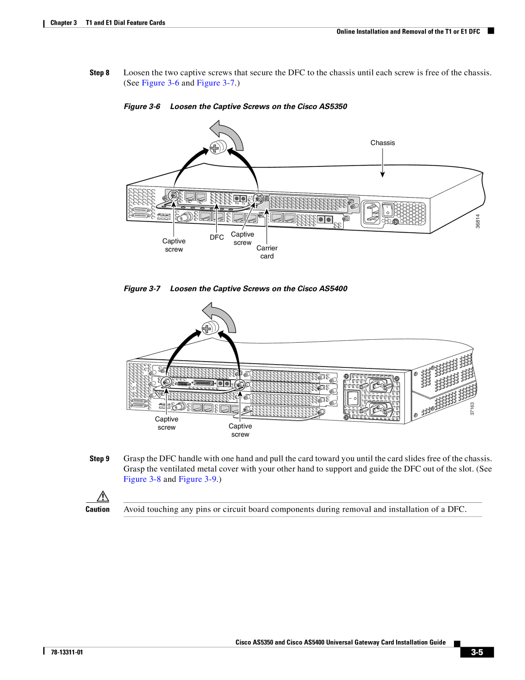 Cisco Systems AS5350, AS5400 manual Screw Carrier Card 