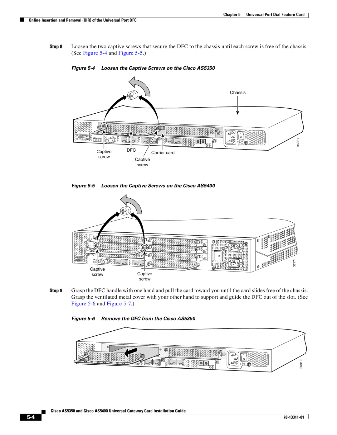 Cisco Systems AS5400, AS5350 manual 36821 