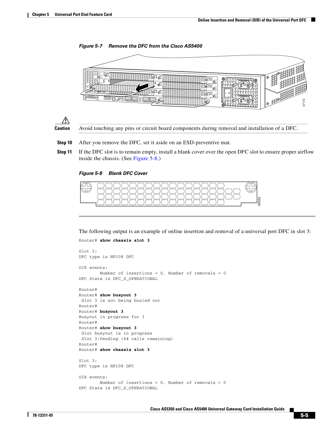 Cisco Systems AS5350, AS5400 manual Show busyout 