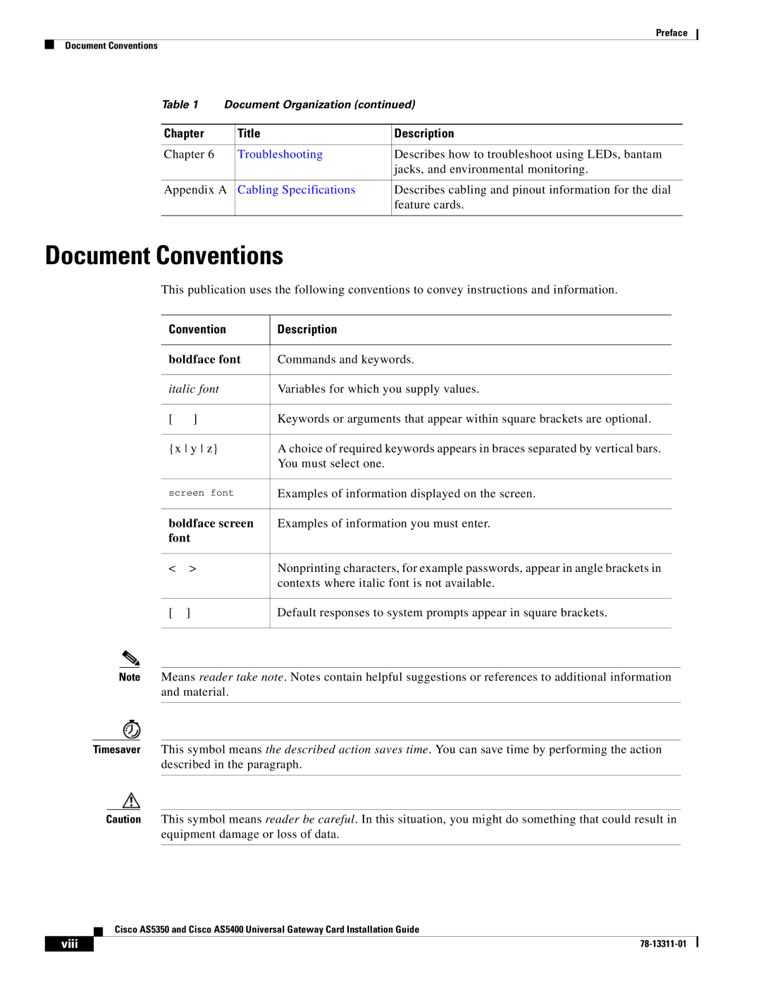 Cisco Systems AS5400, AS5350 manual Document Conventions, Convention Description 