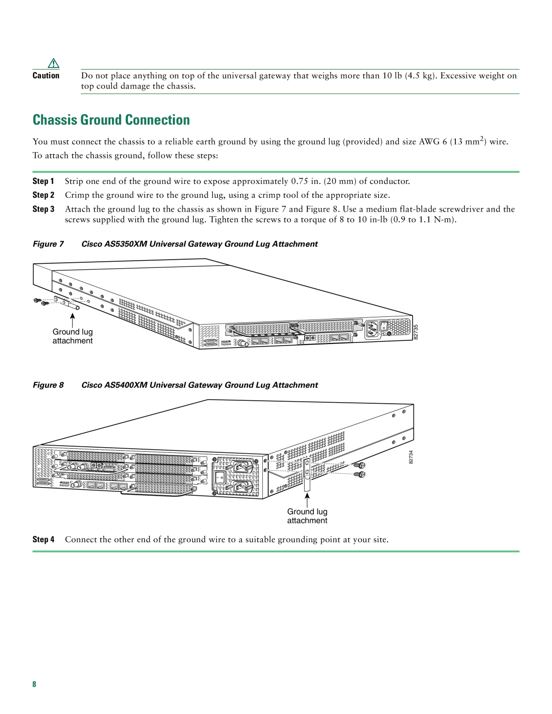 Cisco Systems AS5400XM quick start Chassis Ground Connection 