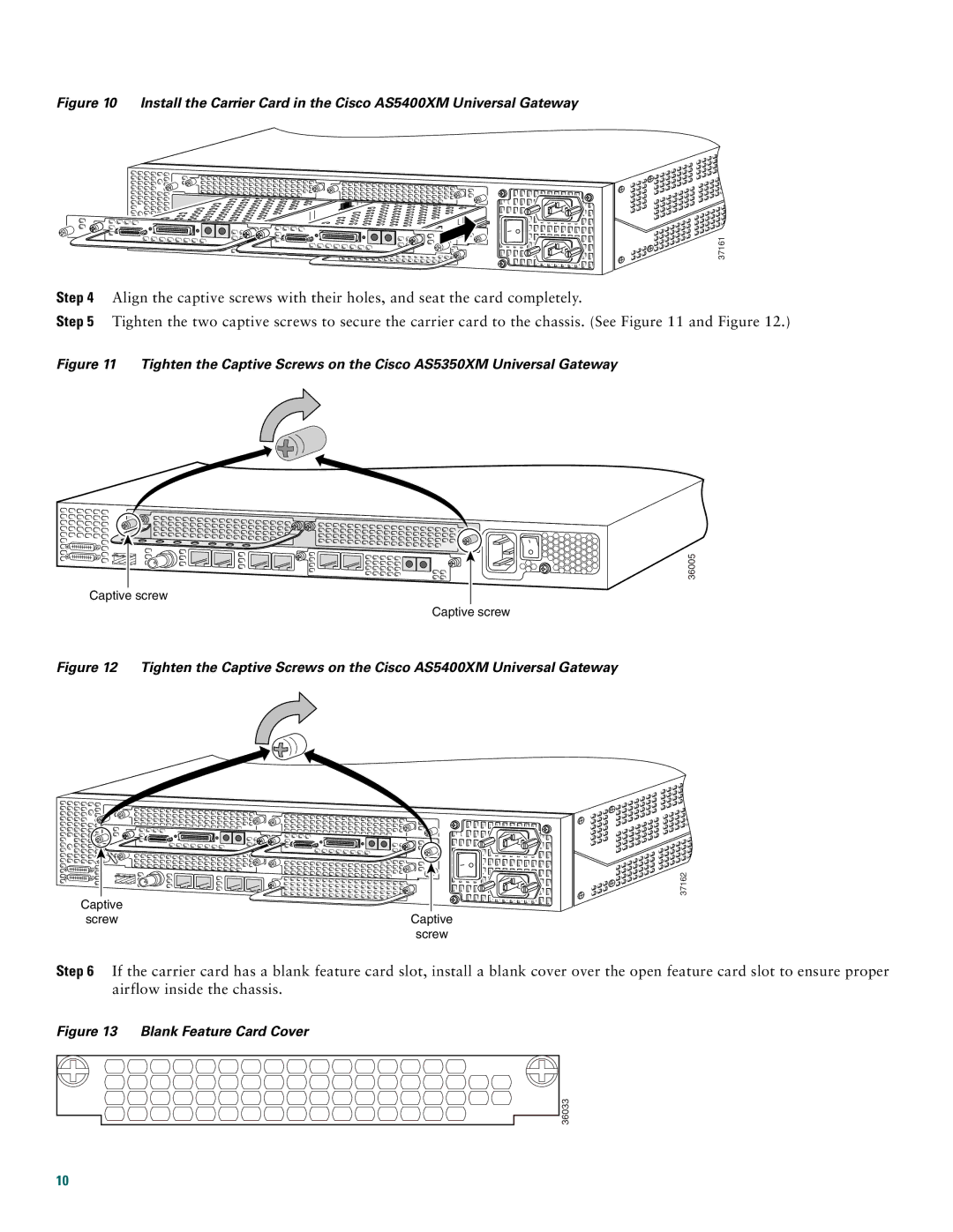 Cisco Systems AS5400XM quick start Blank Feature Card Cover 