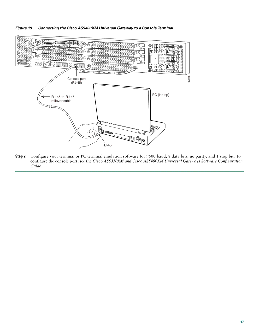 Cisco Systems AS5400XM quick start Console port RJ-45 