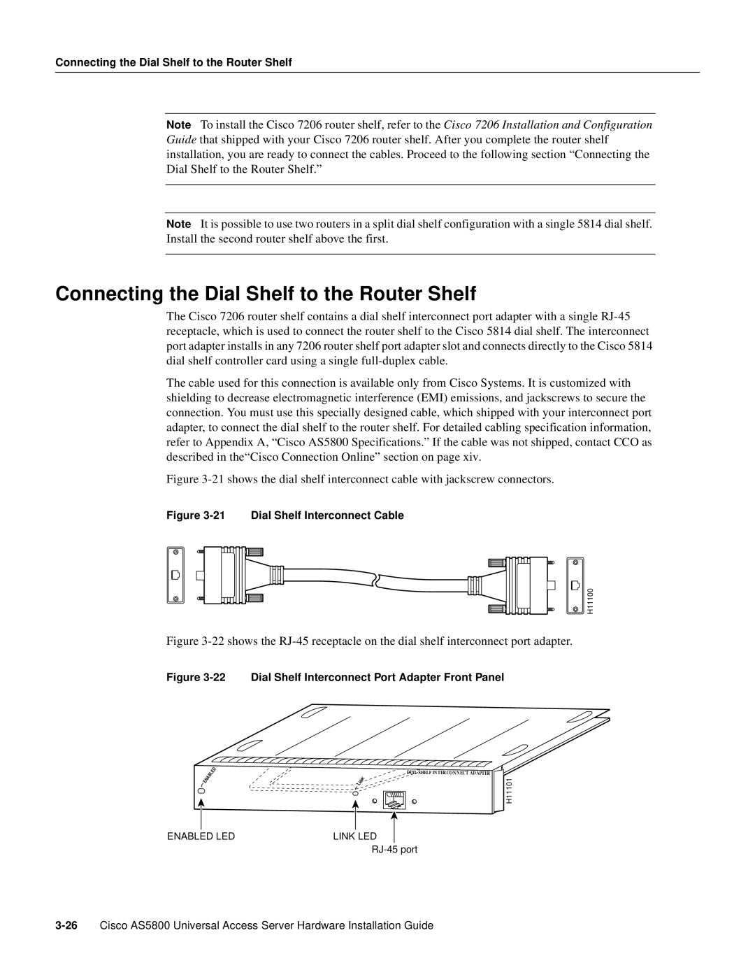 Cisco Systems AS5800 manual Connecting the Dial Shelf to the Router Shelf 