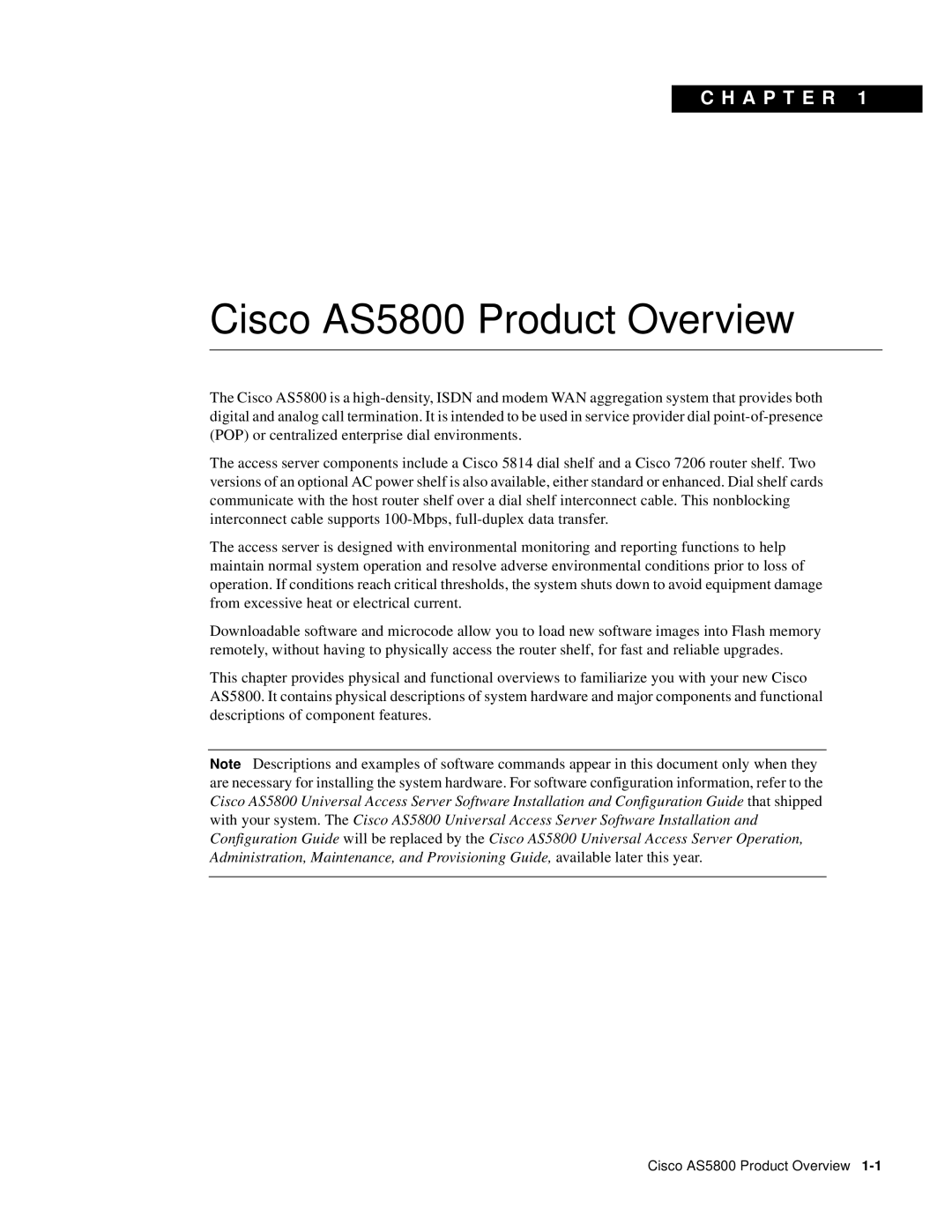 Cisco Systems manual Cisco AS5800 Product Overview 