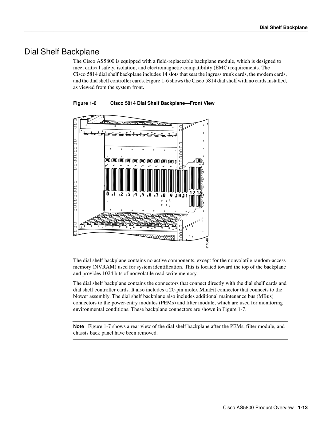 Cisco Systems AS5800 manual Dial Shelf Backplane 