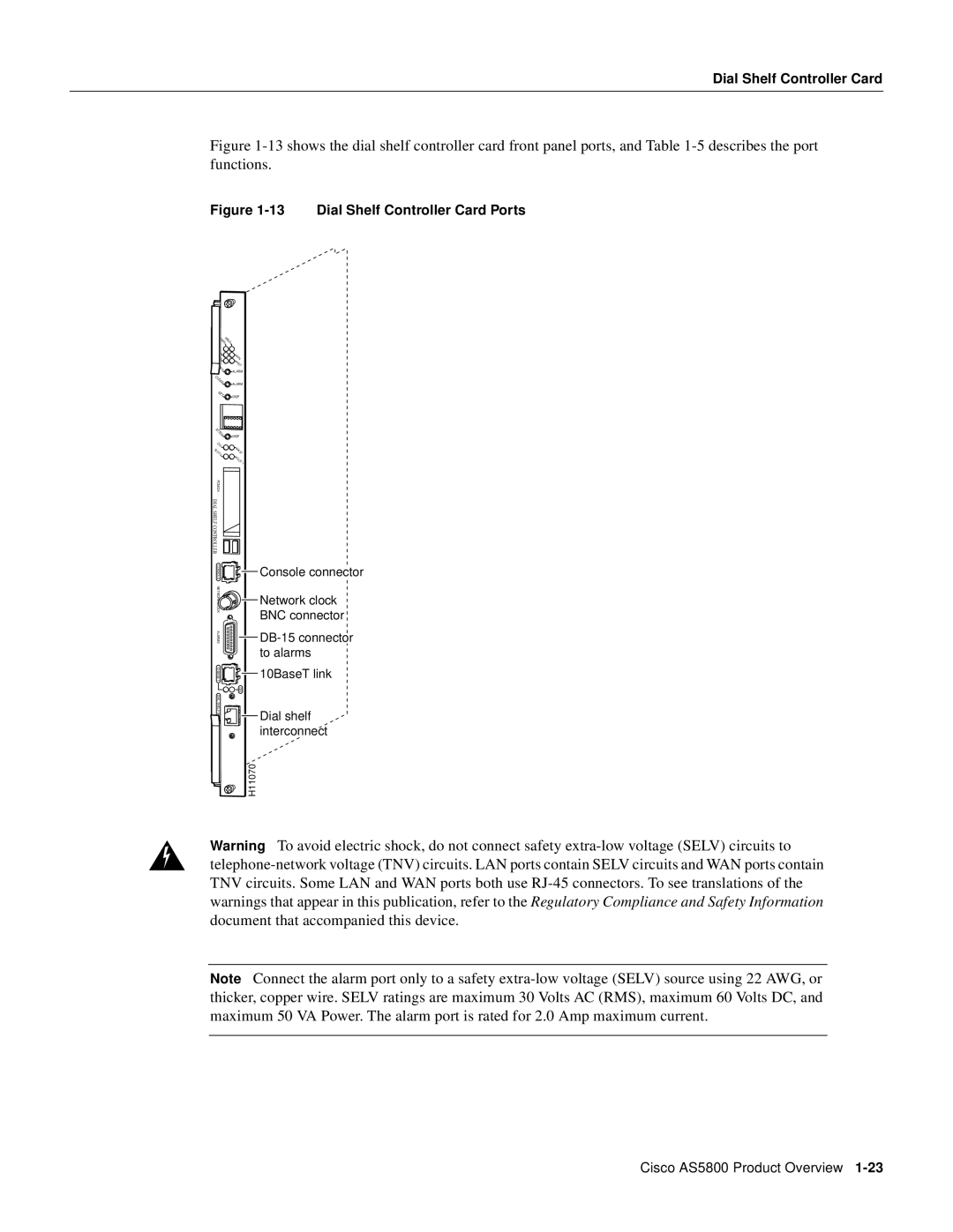 Cisco Systems AS5800 manual Dial Shelf Controller Card Ports 