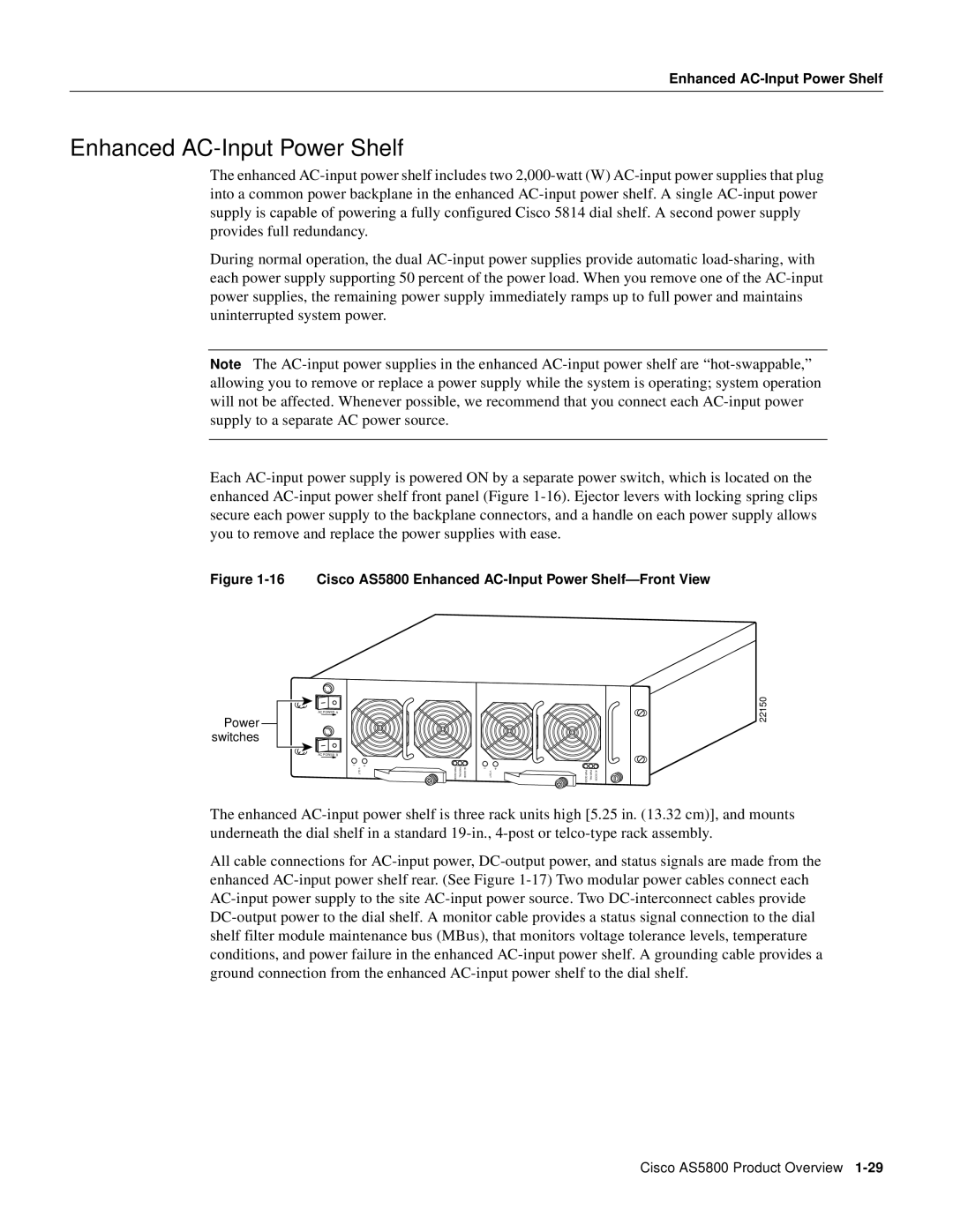 Cisco Systems AS5800 manual Enhanced AC-Input Power Shelf 