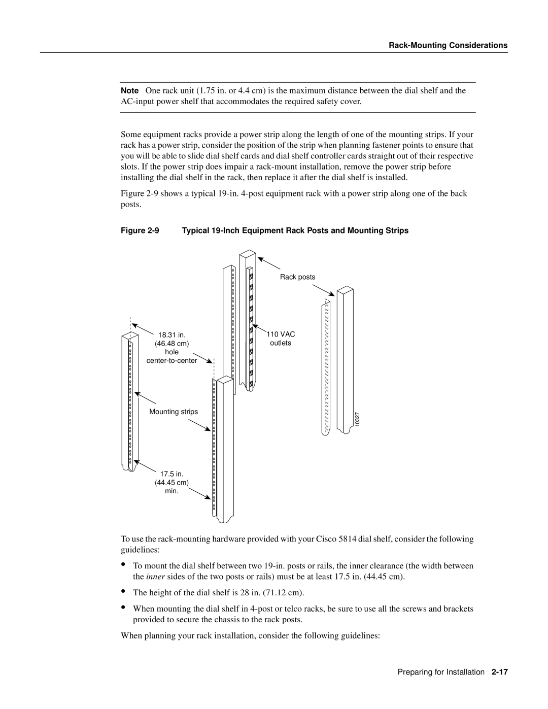 Cisco Systems AS5800 manual Typical 19-Inch Equipment Rack Posts and Mounting Strips 