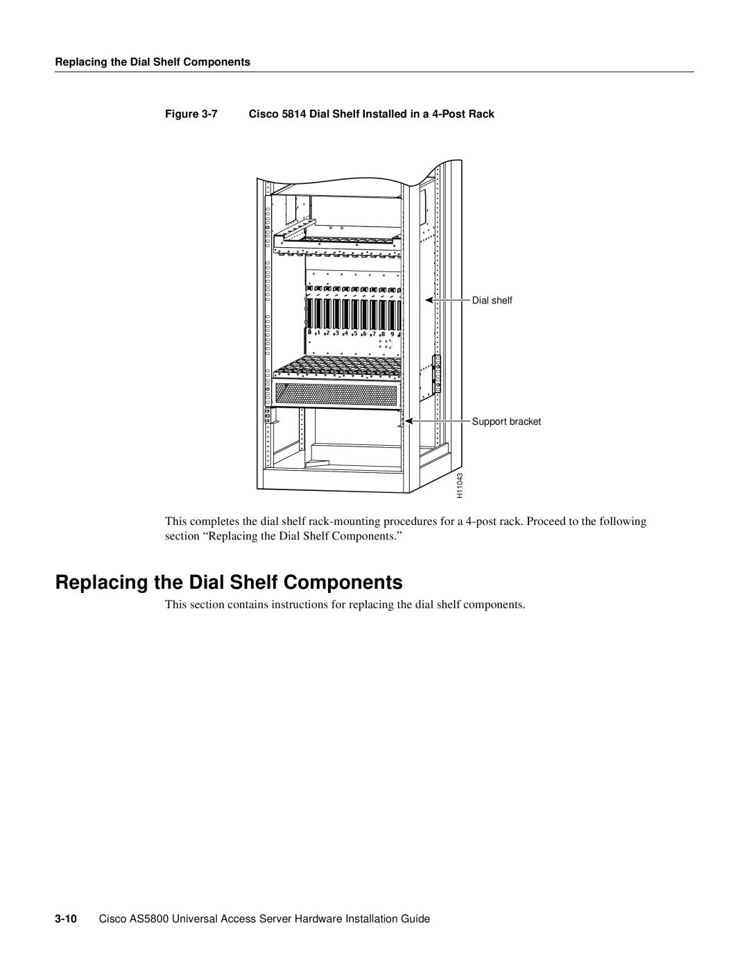 Cisco Systems AS5800 manual Replacing the Dial Shelf Components 