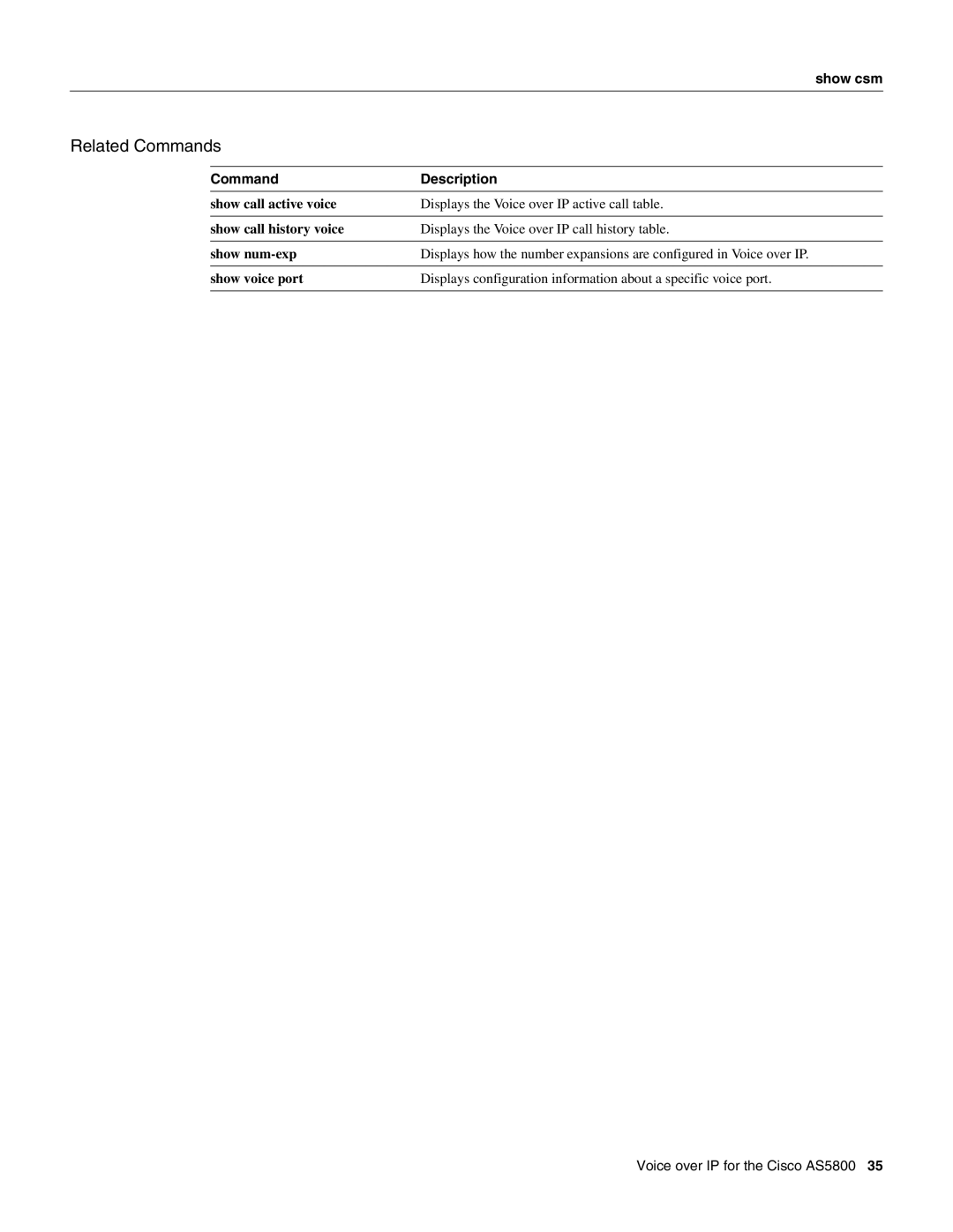 Cisco Systems AS5800 manual Related Commands 