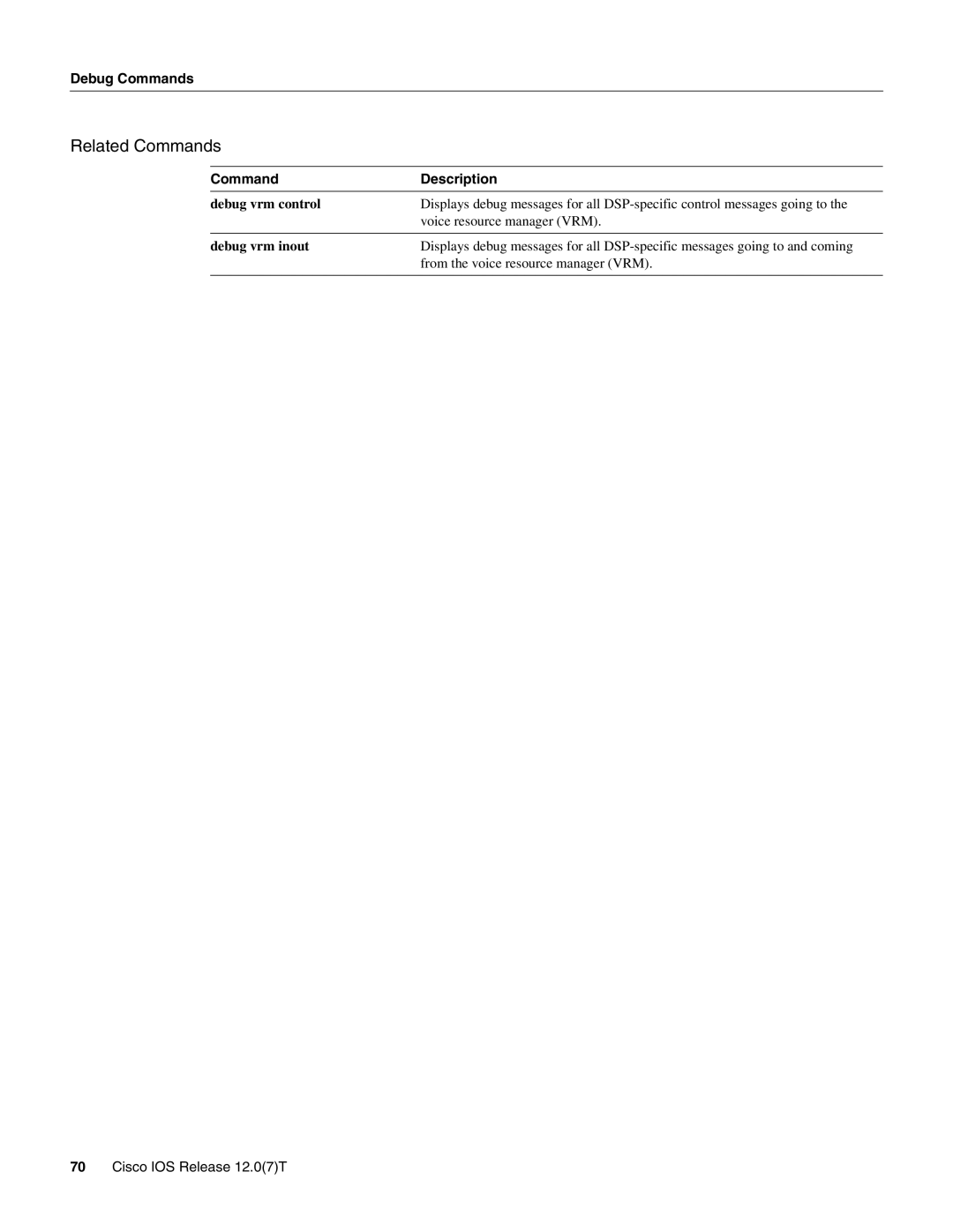 Cisco Systems AS5800 manual Debug vrm control 