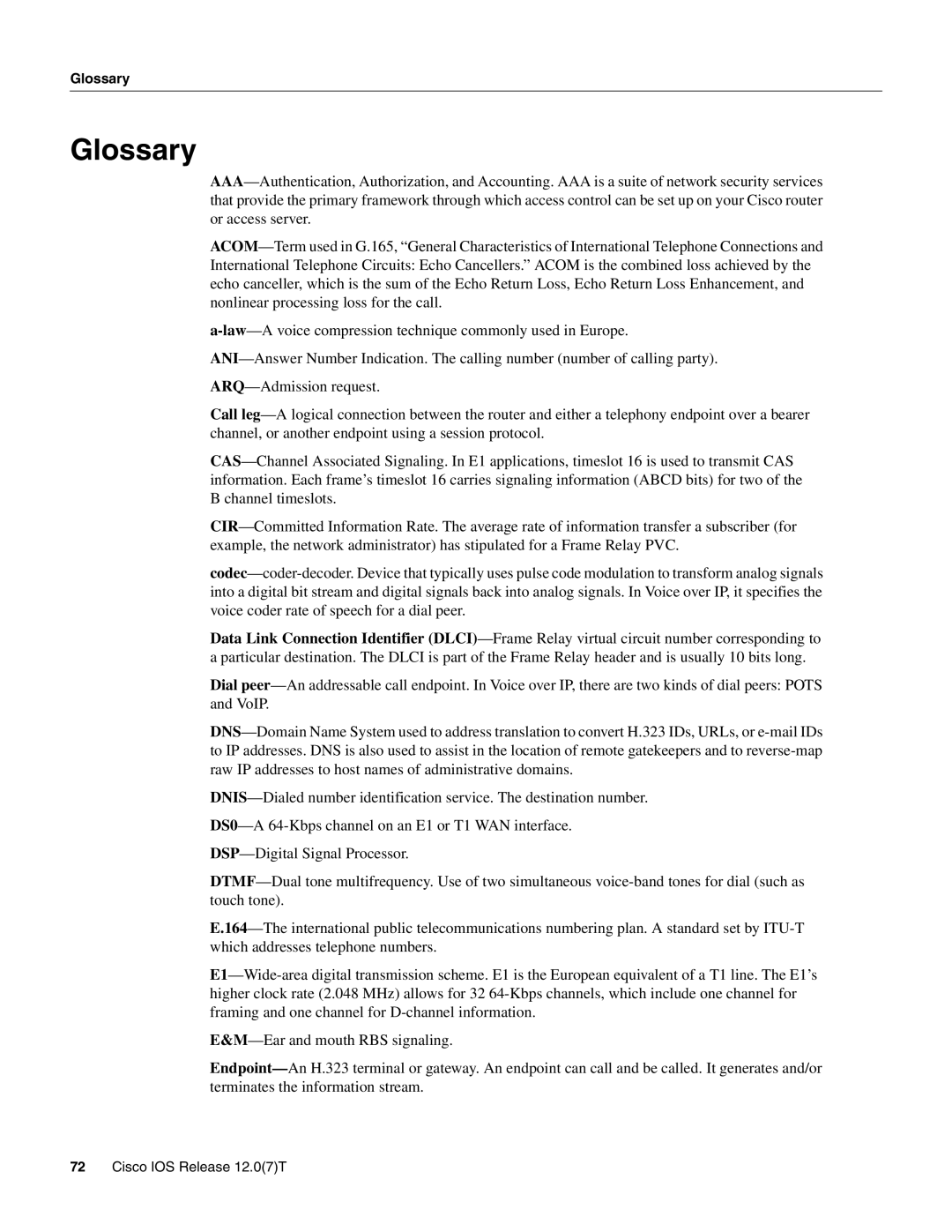 Cisco Systems AS5800 manual Glossary 