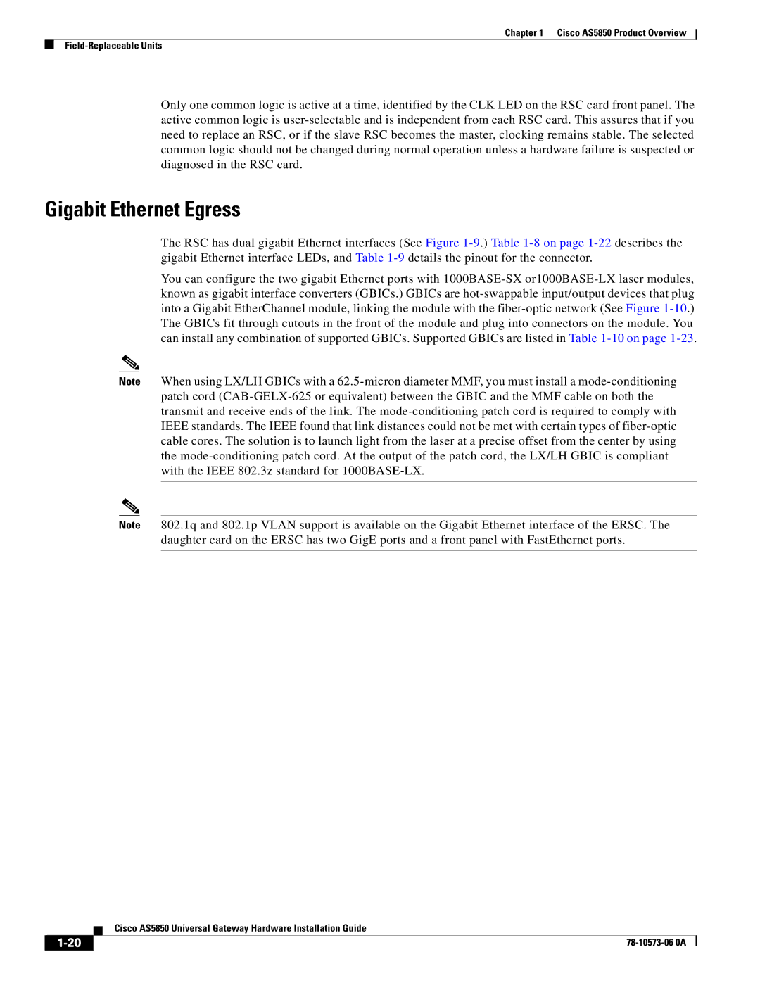 Cisco Systems AS5850 manual Gigabit Ethernet Egress 