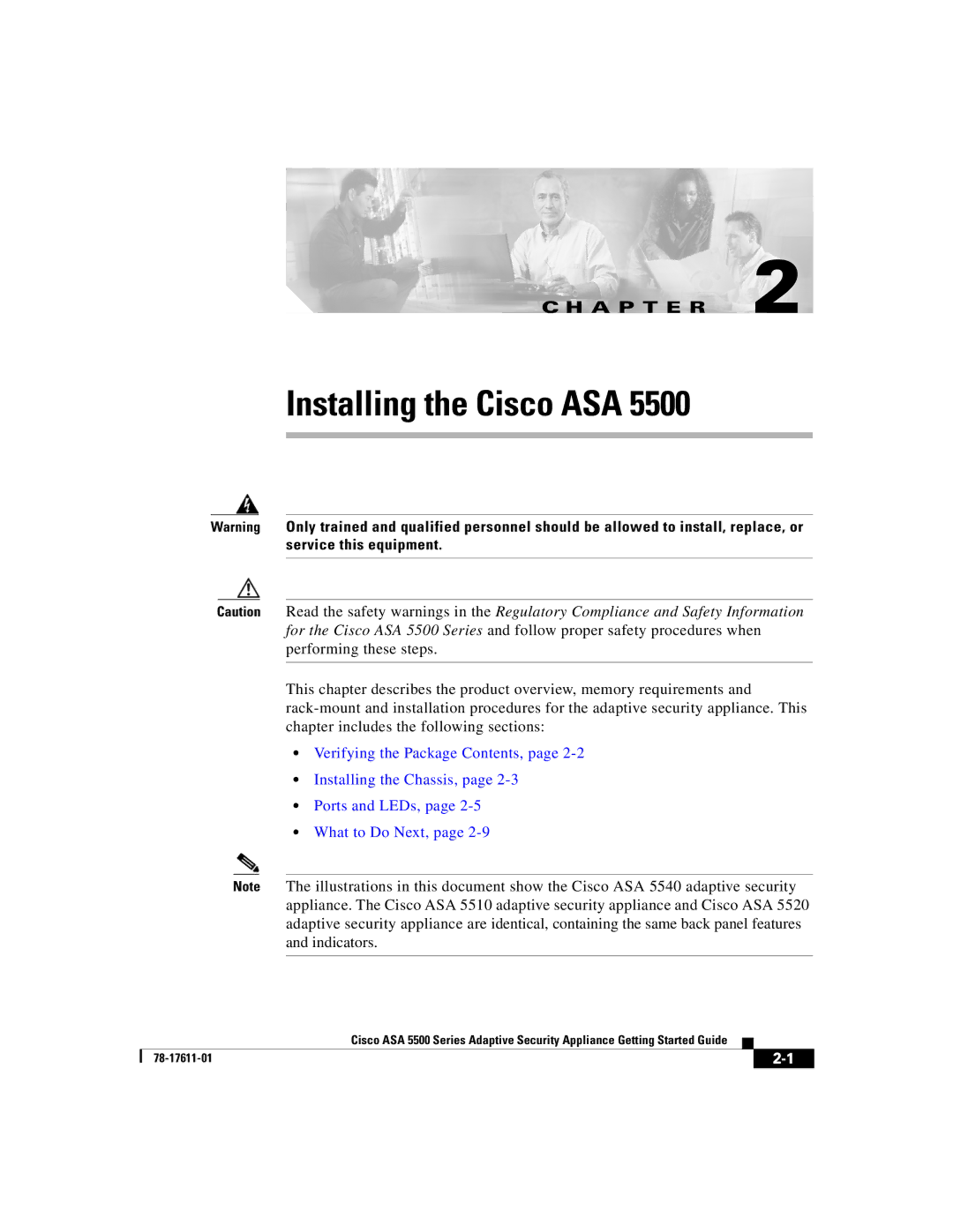 Cisco Systems ASA 5500 manual Installing the Cisco ASA 