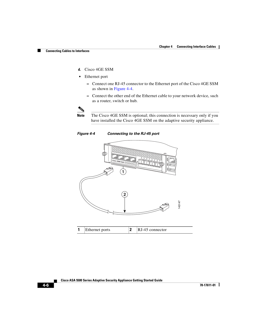 Cisco Systems ASA 5500 manual Ethernet ports RJ-45 connector 