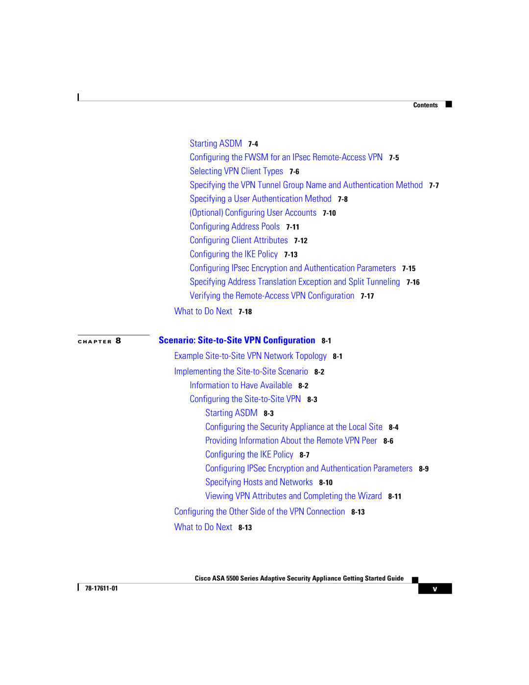 Cisco Systems ASA 5500 manual Implementing the Site-to-Site Scenario 