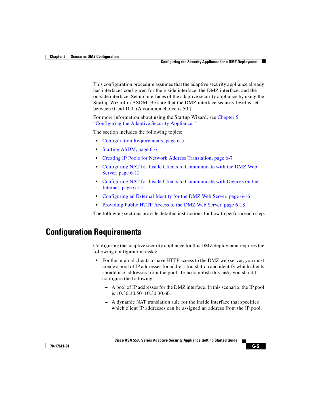 Cisco Systems ASA 5500 manual Configuration Requirements 